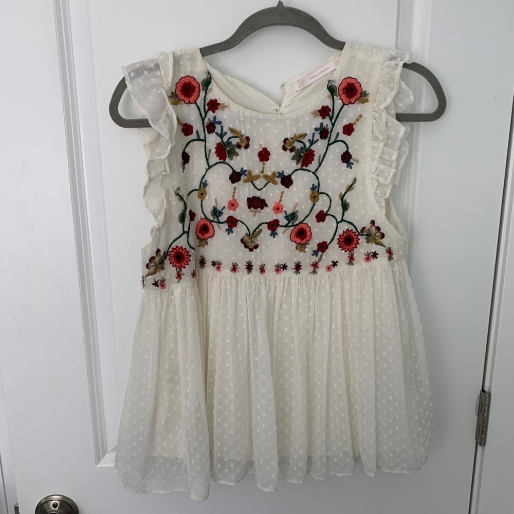 Zara embroidered shirt. Size 8.